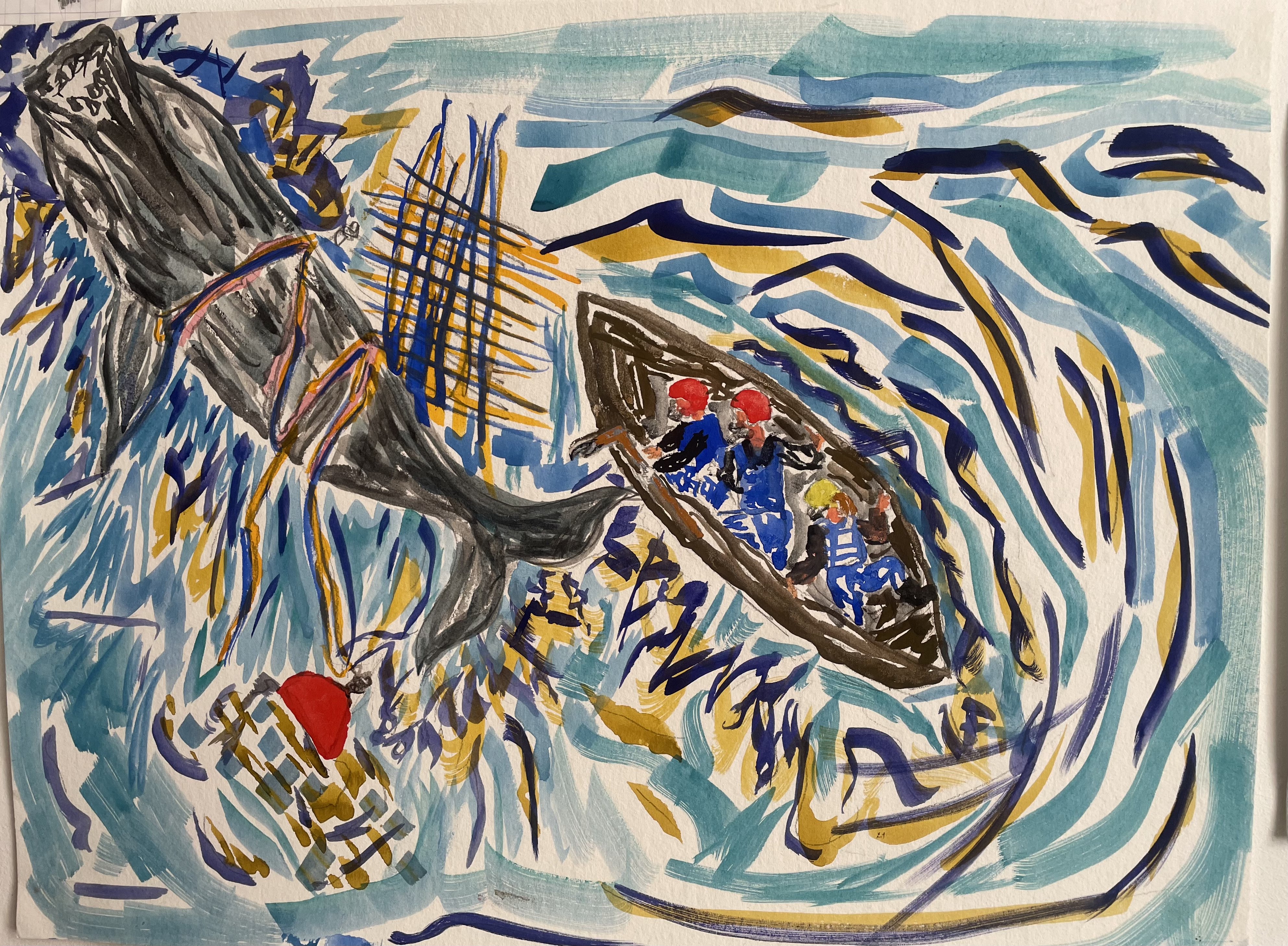 violent care whale rescue painting